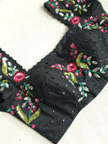 Black Georgette with multi color floral sequins work