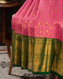 A beautiful kanchipattu saree in a lovely Dark Pink and Green combination