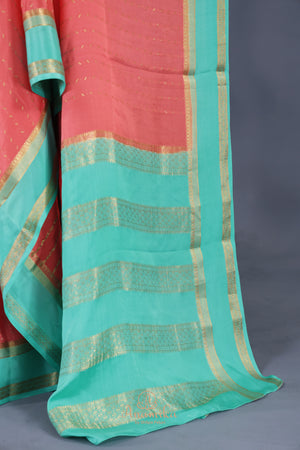 Stunning mysore crepe silk saree in a lovely combo