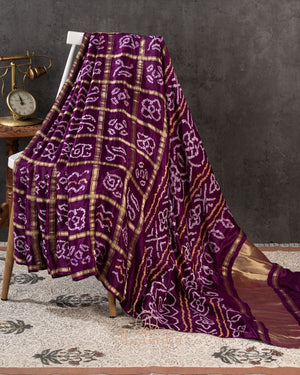 Purple Bandini Gharchola Saree