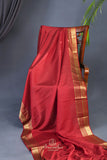 Classic red and regal gold mysore crepe silk saree