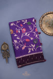 A beautiful floral Tusser Georgette - Purple