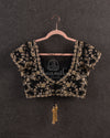 Heavy embroidered Bridal Blouse in black with intricately designed work