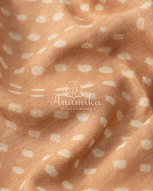 Pure Munga Silk Bandini Saree with hand painted kalamkari border and pallu