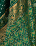 A beautiful green saree - Bandini Crepe with Patola