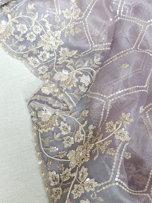 Soft organza saree with all over sequins embroidery