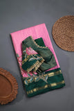 Timeless Gadwal saree with floral appliqué work