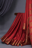 Ravishing mysore crepe silk saree in red
