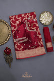Banarasi Silk Saree in ravishing red