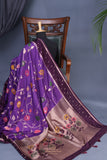 A beautiful floral Tusser Georgette - Purple