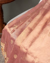 Peach pink Banarasi tissue saree