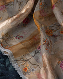Organza tissue saree in a lovely combo of grey and light orange