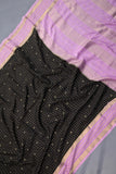 Mysore crepe silk saree in a lovely black and blush pink combo