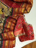 A classic kanchi kalamkari saree with a pure Patola blouse