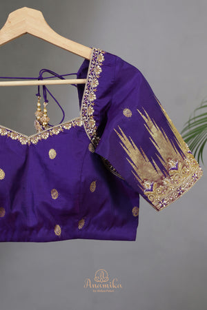 Gadwal saree in royal purple hue