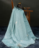 Pure tusser silk saree - pearl work elegance