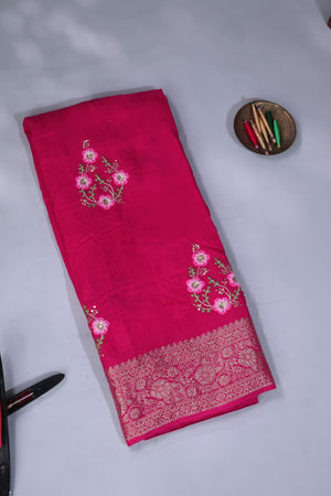 Soft Silk Saree in pink at a budget friendly price