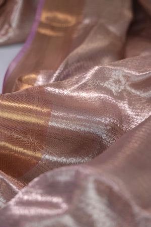Regal Tissue Brocade saree in lovely lilac