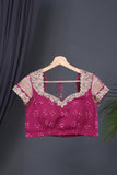 Pink Banarasi Georgette saree with a stunning work blouse
