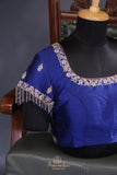Banarasi Katan Silk saree in a royal blue shade