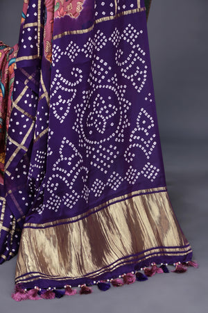Bandini with kalamkari on modal silk