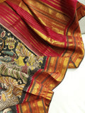 A classic kanchi kalamkari saree with a pure Patola blouse