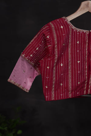 Beautiful Banarasi Silk Saree in shades of magenta and pink