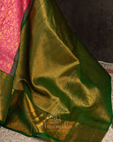 A beautiful kanchipattu saree in a lovely Dark Pink and Green combination