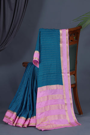 Stunning mysore crepe silk saree with pure patola silk blouse