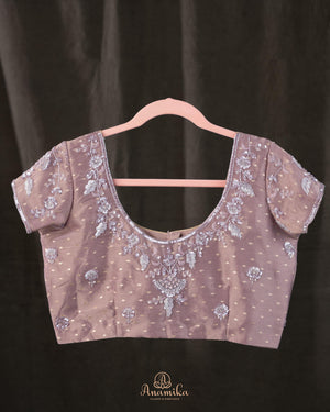 Brocade tissue georgette sarees with intricately embroidered border