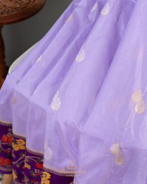 Banarasi Silk Saree in lovely Lavender & Purple shade