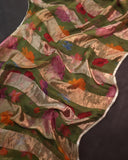 Soft organza saree in green with a beautifully embroidered blouse