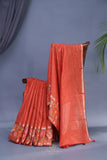 Soft Tussar with a contemporary elegance- Rust Orange