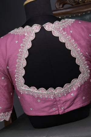 Pastel Patola with intricately designed handwork border