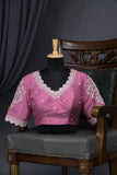 Pastel Patola with intricately designed handwork border