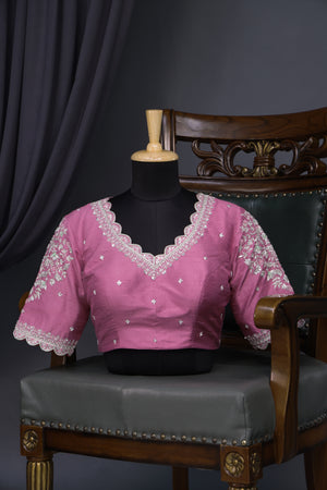 Pastel Patola with intricately designed handwork border