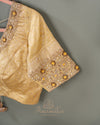 Crushed tissue saree with contrast yellow Bandini blouse