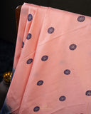 Peach and Steel blue Gadwal pattu saree