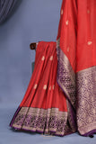 Soft Silk Pattu - Color play at its finest - Red/Purple