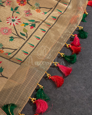 Golden Kota Silk Saree with a beautiful paithani border saree