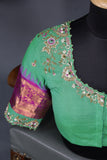Ponduru Jamdaani in aqua green shade