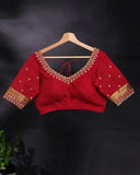 Kalamkari print on mysore crepe silk saree