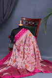 A beautiful Paithani inspired Georgette saree - Rani Pink