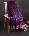 Purple Chanderi Silk saree with all over jaal weaving