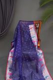 Chanderi silk saree in a stunning royal blue hue