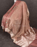 Crushed Tissue saree with embroidered thread work buttas