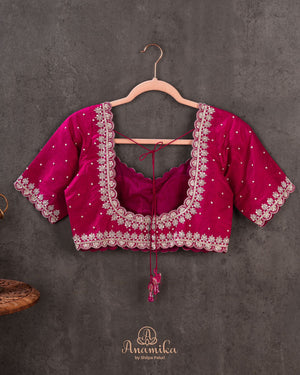 Paithani Tusser Georgette in a new shade of purplish pink