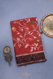 A beautiful floral Tusser Georgette - Rust Orange