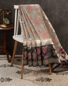 Banarasi Kora in a creamish silver and black combo