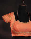 Mysore crepe silk saree in a lovely color combo of purple and peach